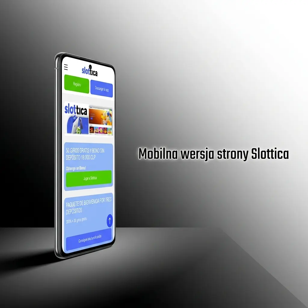 Mobilna wersja strony Slottica na smartfonie z grami kasynowymi i zakładami sportowymi