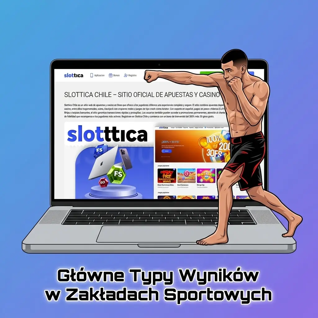 Główne typy wyników w zakładach sportowych na Slottica: 1X2, handicap, Over/Under, BTTS i strzelcy bramek