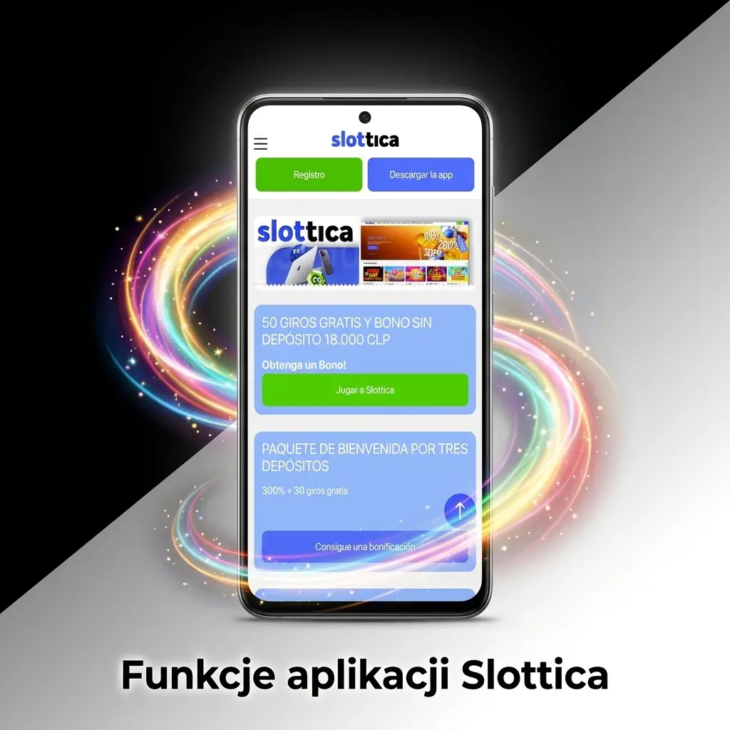 Aplikacja Slottica – panel z kasynem online, zakładami sportowymi, płatnościami BLIK i powiadomieniami push na telefonie.