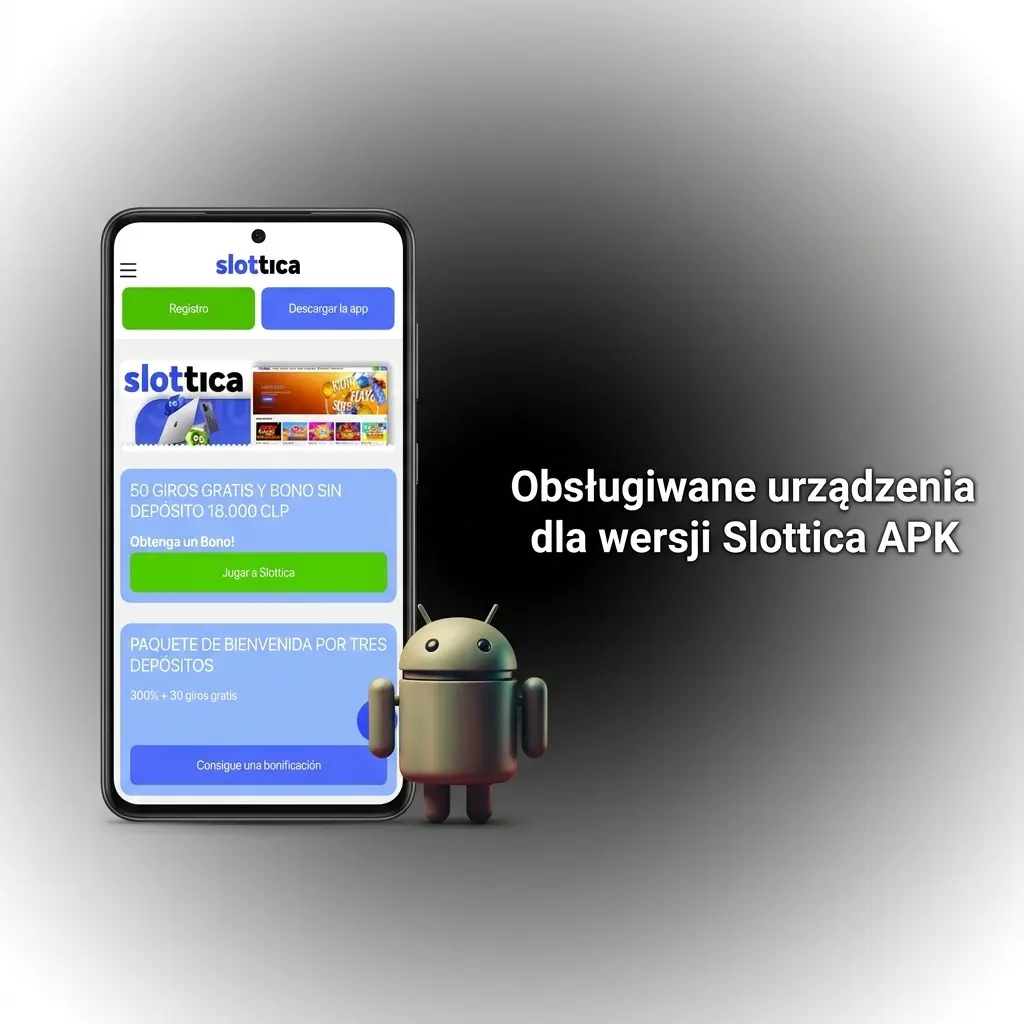 Tabela obsługiwanych smartfonów z Androidem do aplikacji Slottica APK od 8 producentów, testowana w 2026 roku